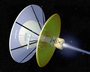 Artist’s view of a ramjet. The enormous electromagnetic field is invisible. Image Credit: NASA